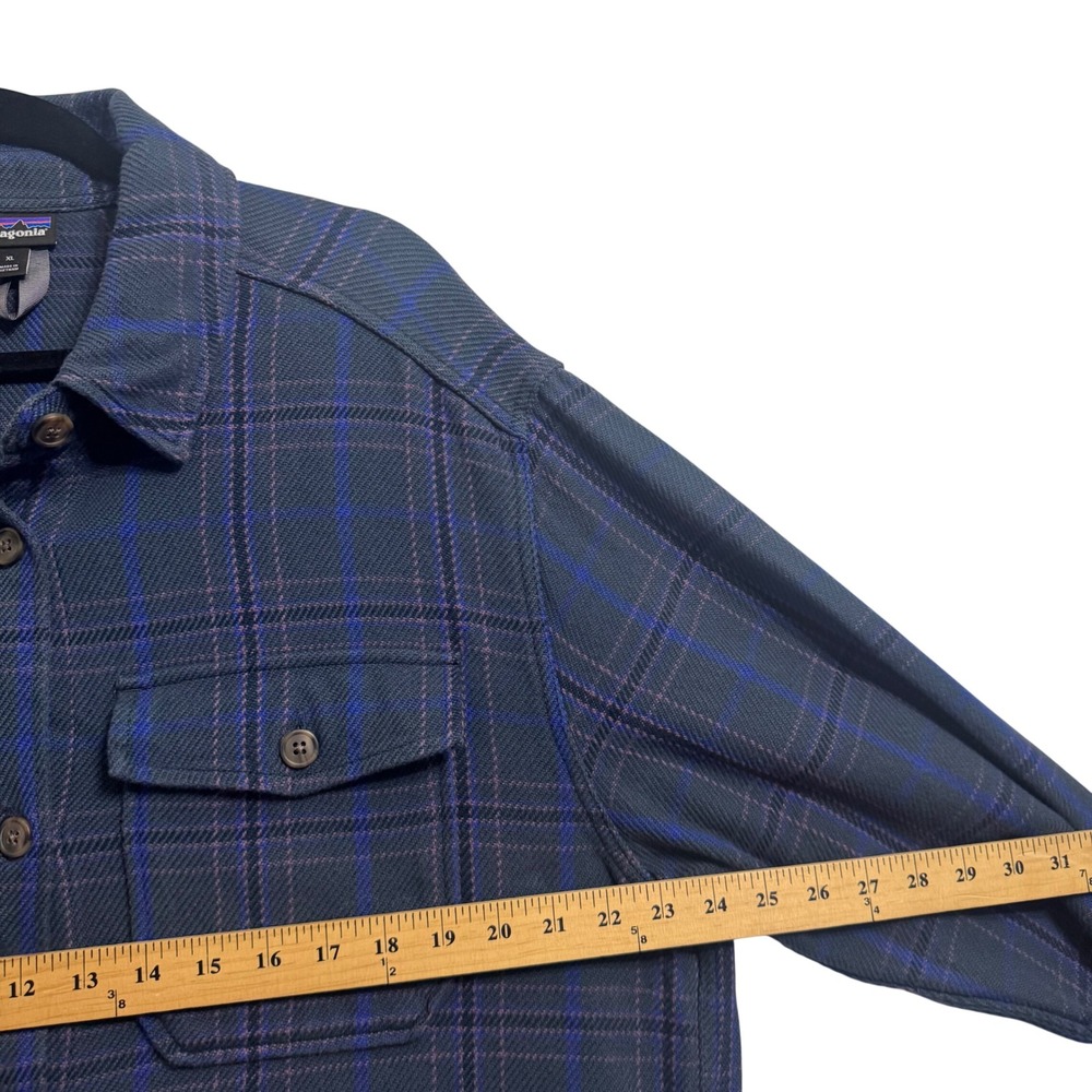 Patagonia Fjord Loft Overshirt Jacket Womens XL Blue Plaid Excellent 42430 - Picture 5 of 9